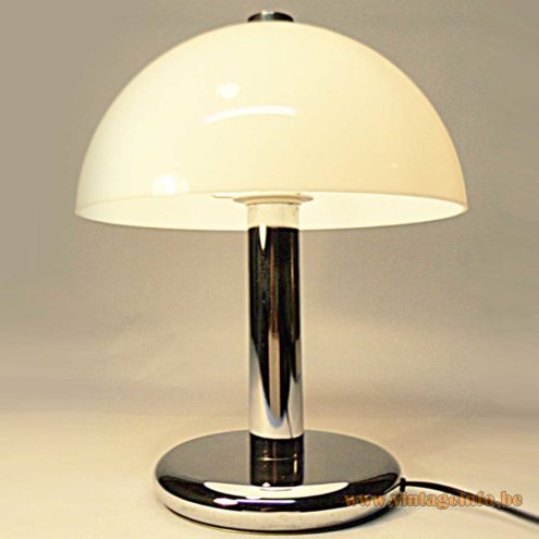 Acrylic Chrome Mushroom Table Lamp 3