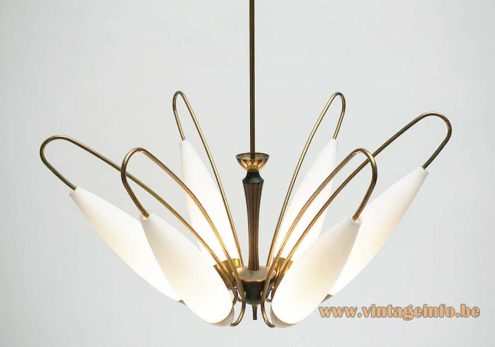 Opal Glass And Brass Chandelier 2