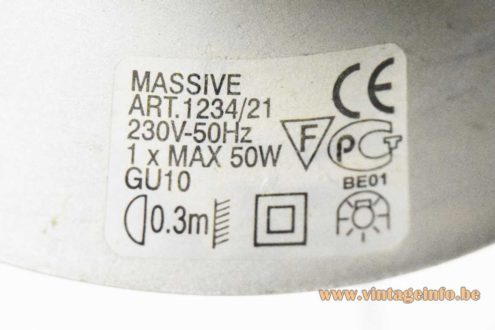 Cast Iron Circle Desk Lamp Massive Lighting label