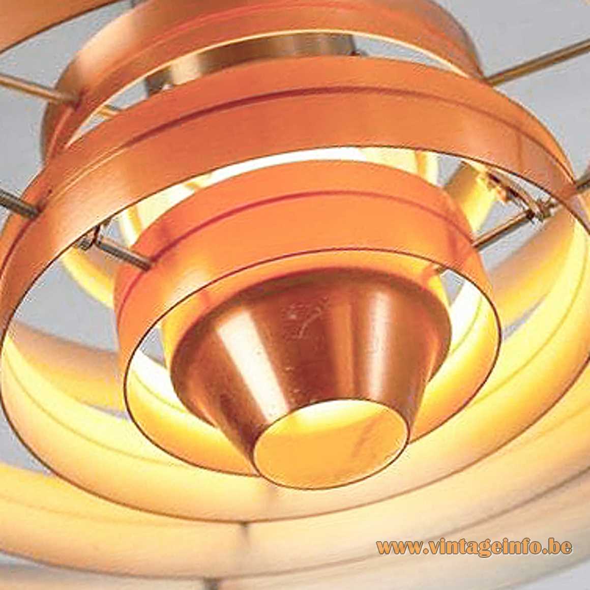 Fog & Morup Fibonacci pendant lamp design: Sophus Frandsen 1960s 1970s aluminium rings Lindner LJS E27 socket