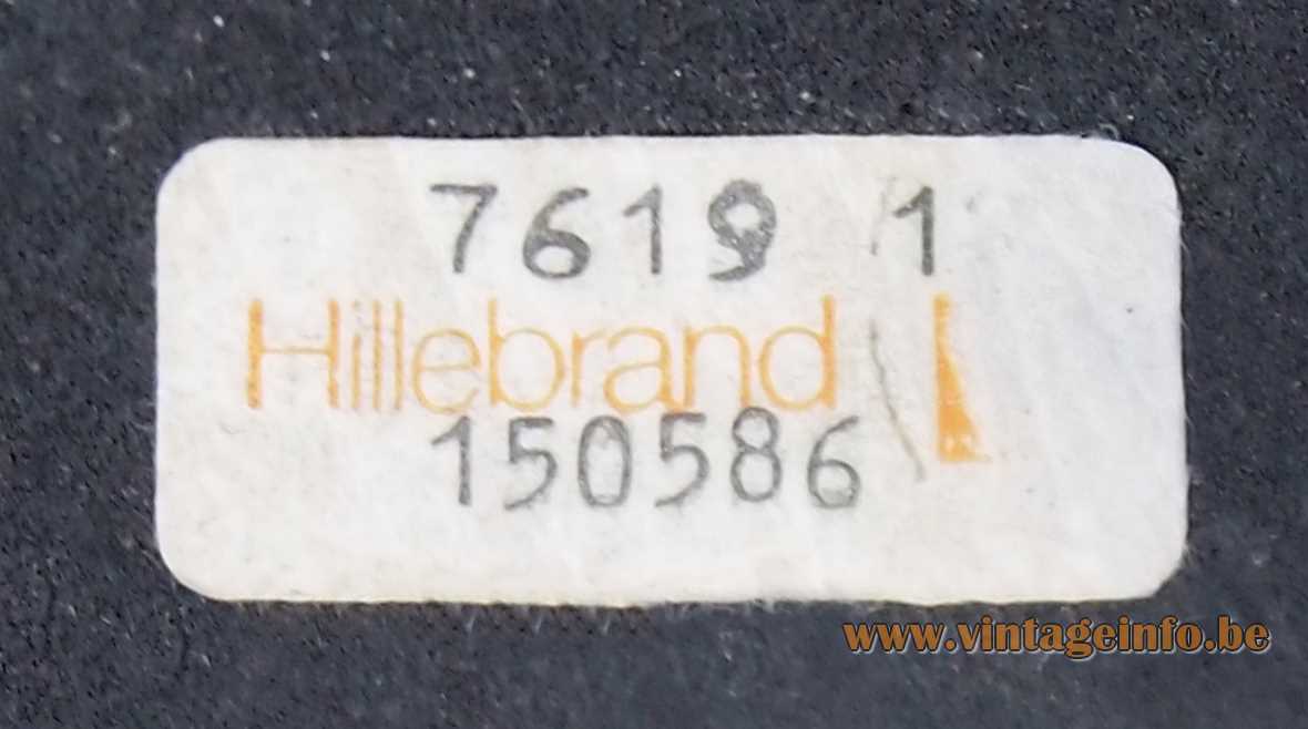 Hillebrand desk lamp 7619 black base & adjustable lampshade curved chrome rod 1970s Germany label