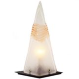 Pyramid Murano table lamp design: Carlo Nason black diamond base triangular glass lampshades 1980s 1990s AV Mazzega, Italy