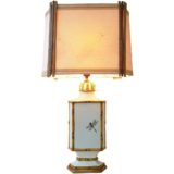 Costa dragonfly table lamp ceramics base insect decoration willows & fabric lampshade 1970s Italy design Sergio Campagnolo