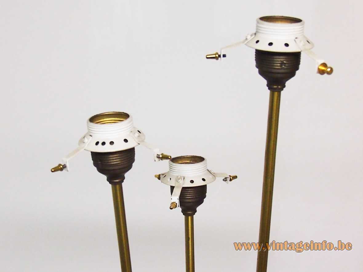Fibreglass triple rocket floor lamp metal E27 sockets 1950s 1960s Novoplast Czech Republic