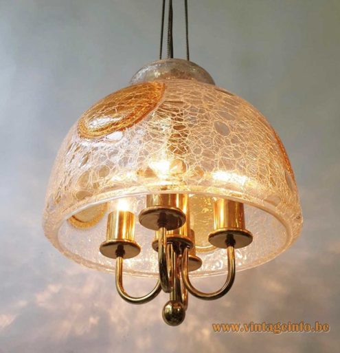 Glashütte Limburg Crackle Glass Chandelier 2