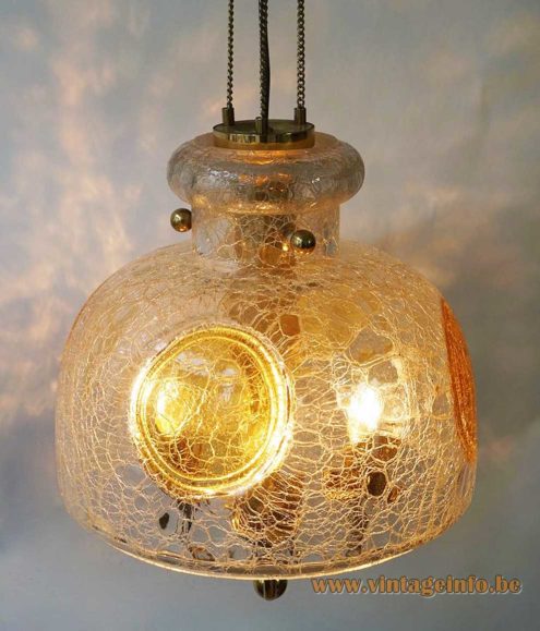 Glashütte Limburg Crackle Glass Chandelier 6