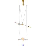 Ingo Maurer Iló-Ilú pendant lamp metal wire glass mirror disc white plastic halogen bulb 1990s Germany