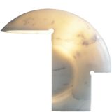 Tobia Scarpa Biagio table lamp 1968 design curved white Carrara marble light 1960s 1970s FLOS Italy