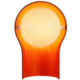 Artemide Telegono table lamp design: Vico Magistretti orange plastic base white lampshade diffuser 1960s 1970s Italy