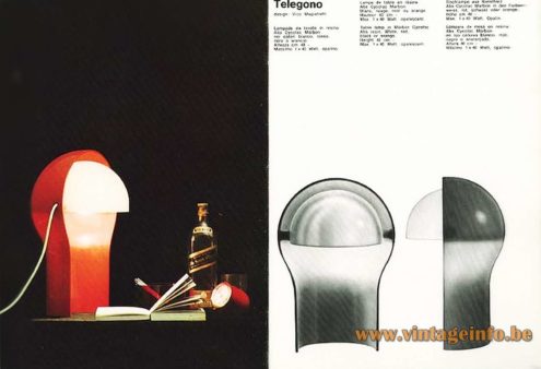 Artemide Telegono table lamp design: Vico Magistretti catalogue picture ABS plastic adjustable diffuser E14 socket 