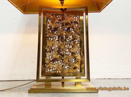 Bas Relief Brass Table Lamp 1