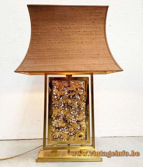 Bas Relief Brass Table Lamp 2