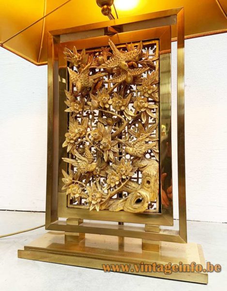 Bas Relief Brass Table Lamp 3