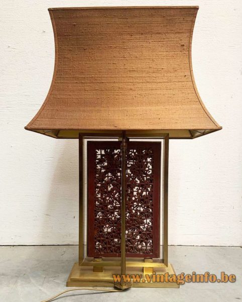 Bas Relief Brass Table Lamp 5