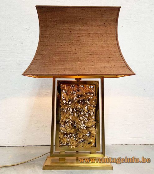 Bas Relief Brass Table Lamp 6