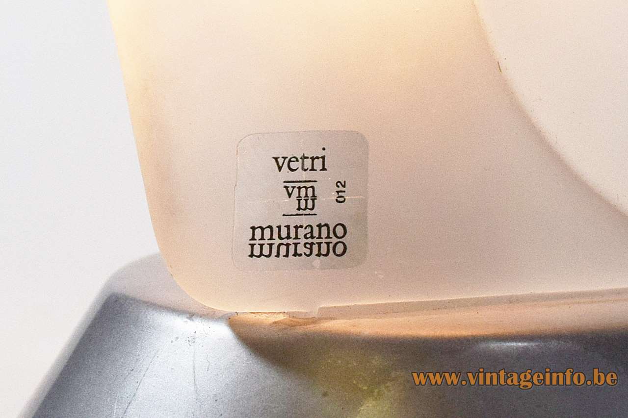 Carlo Nason Zodiaco table lamp frosted Murano glass capricorn zodiac astrological sign iTRE Italy 1990s label