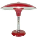 Max Schumacher desk lamp 1934 design red mushroom lampshade Werner Schröder Bauhaus art deco 1930s 1940s