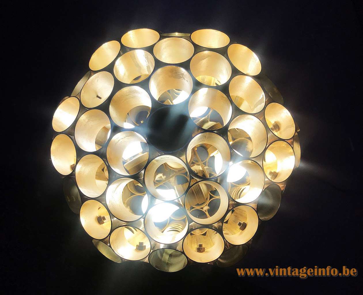 Michel Armand Morille table lamp gilded metal mushroom tubes Canada design Maison Charles France E27 sockets