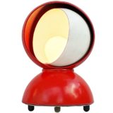 1960s Eclipse table lamp 1965 design: Vico Magistretti red base white lampshade copy fake Artemide 1970s