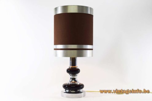 1970s Chrome Black Table Lamp 1
