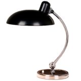 Christian Dell 6631 desk lamp Luxus chrome base & rod black lampshade Metalarte KAISER idell 1930s Bauhaus