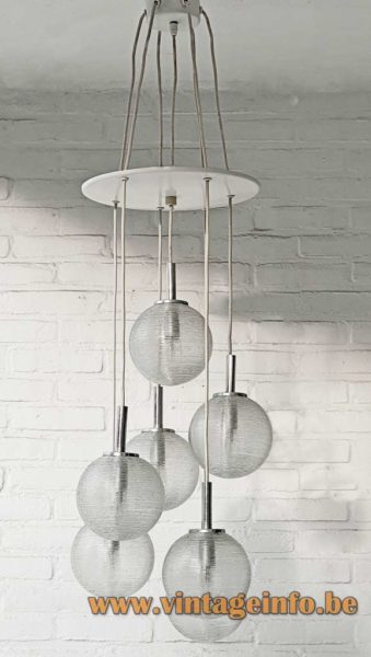 Doria 7 Glass Globes Cascading Chandelier 4