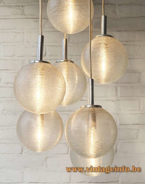 Doria 7 Glass Globes Cascading Chandelier 6