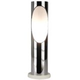 Estiluz tube table lamp round white base chrome cylinder oval hole 1970s Spain E27 socket