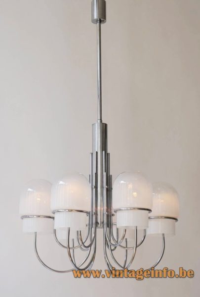 Sciolari Chrome Misty Glass Chandelier 4