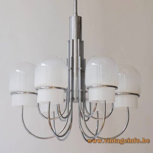 Sciolari Chrome Misty Glass Chandelier 5