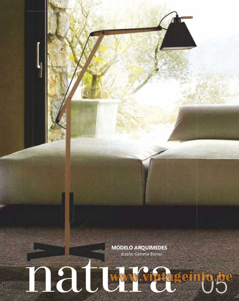 Arquimedes Floor lamp Archimedes Spain square conical lampshade design: Gemma Bernal Ramón Isern