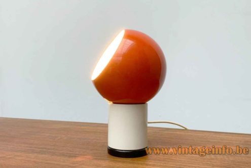 Gaetano Sciolari Toy table lamp tube base adjustable globe eyeball lampshade 1960s 1970s Ecolight Italy 