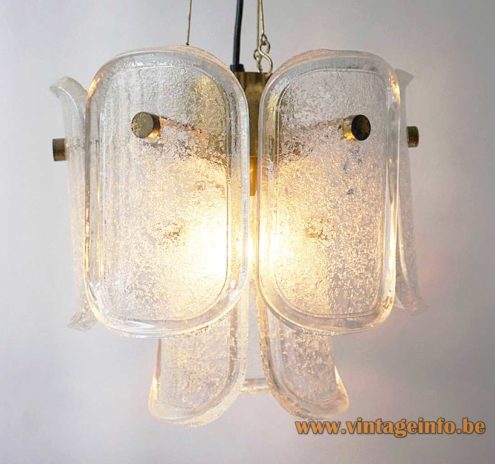 Glashütte Limburg Melting Ice Glass Pendant Lamp Gußkristall 1