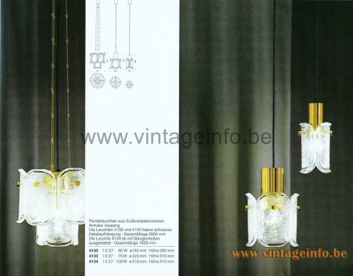 Glashütte Limburg Melting Ice Glass Pendant Lamp - Gußkristall - 1979 Catalogue Picture
