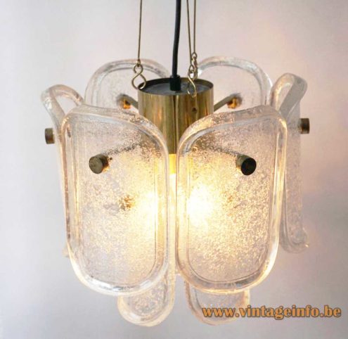 Glashütte Limburg Melting Ice Glass Pendant Lamp Gußkristall 2