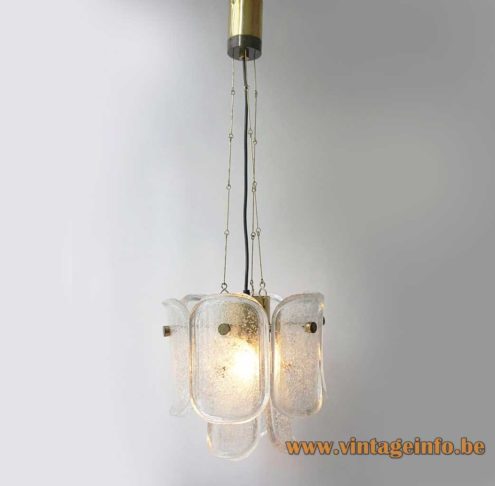Glashütte Limburg Melting Ice Glass Pendant Lamp Gußkristall 3