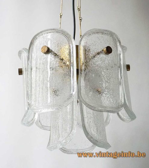 Glashütte Limburg Melting Ice Glass Pendant Lamp Gußkristall 5