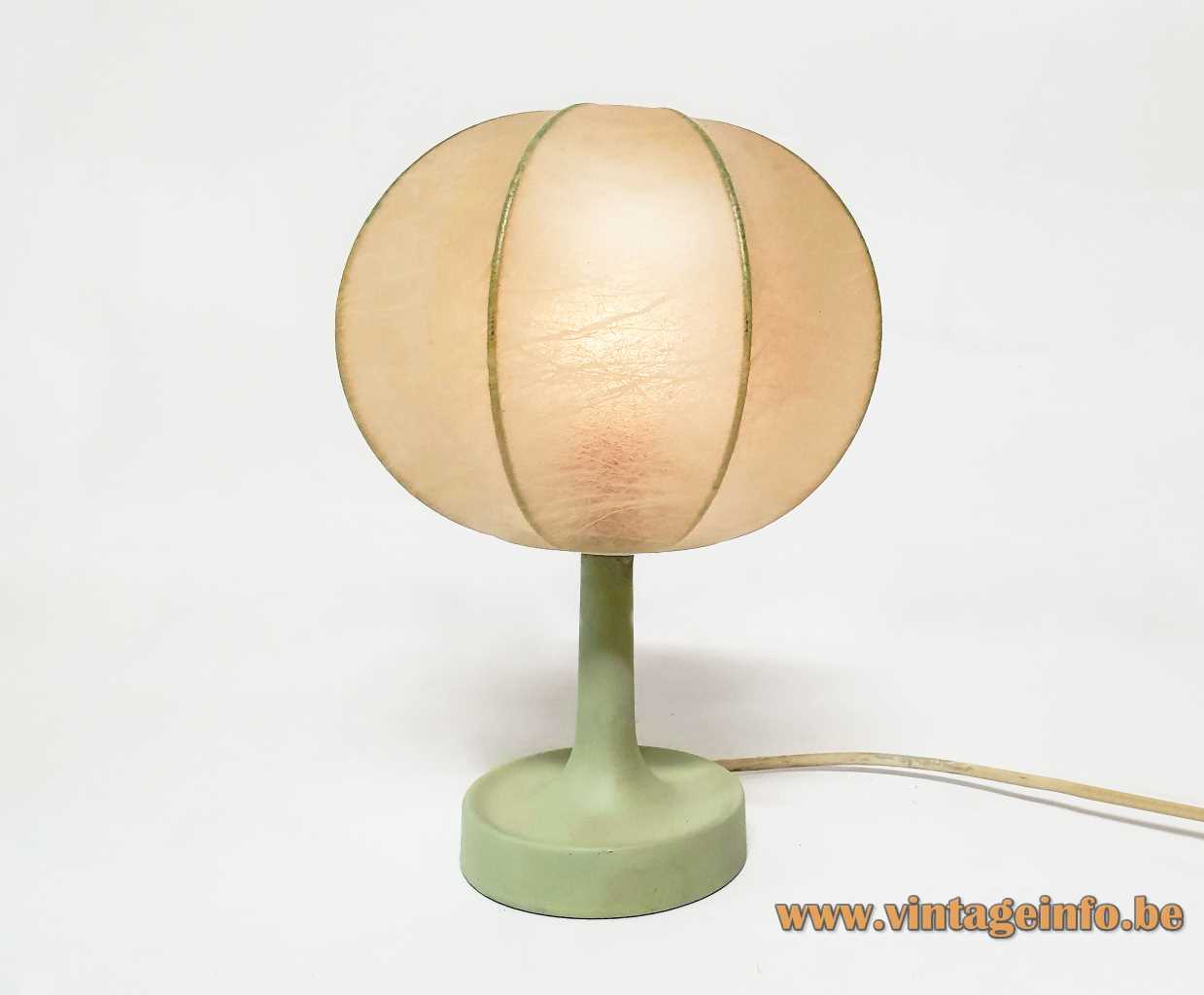 Goldkant Leuchten Garbo table lamp Cocoon plastic globe lampshade FLOS Achille Castiglioni 1960s 1970s Germany
