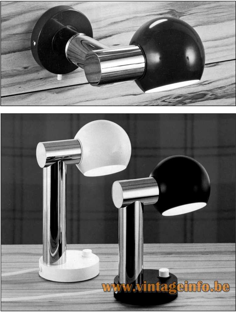 Heinz Neuhaus Tube Eyeball Table Lamp And Wall Lamp - Design Rolf Krüger