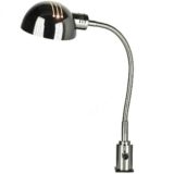 Josep Magem 1970s chrome clamp lamp elongated slots lampshade gooseneck & dimmer Magem design Madom Spain