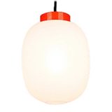 Miguel Mila Globo Cestita pendant 1960s design opal oval globe lampshade orange ring Tramo Polinax Spain