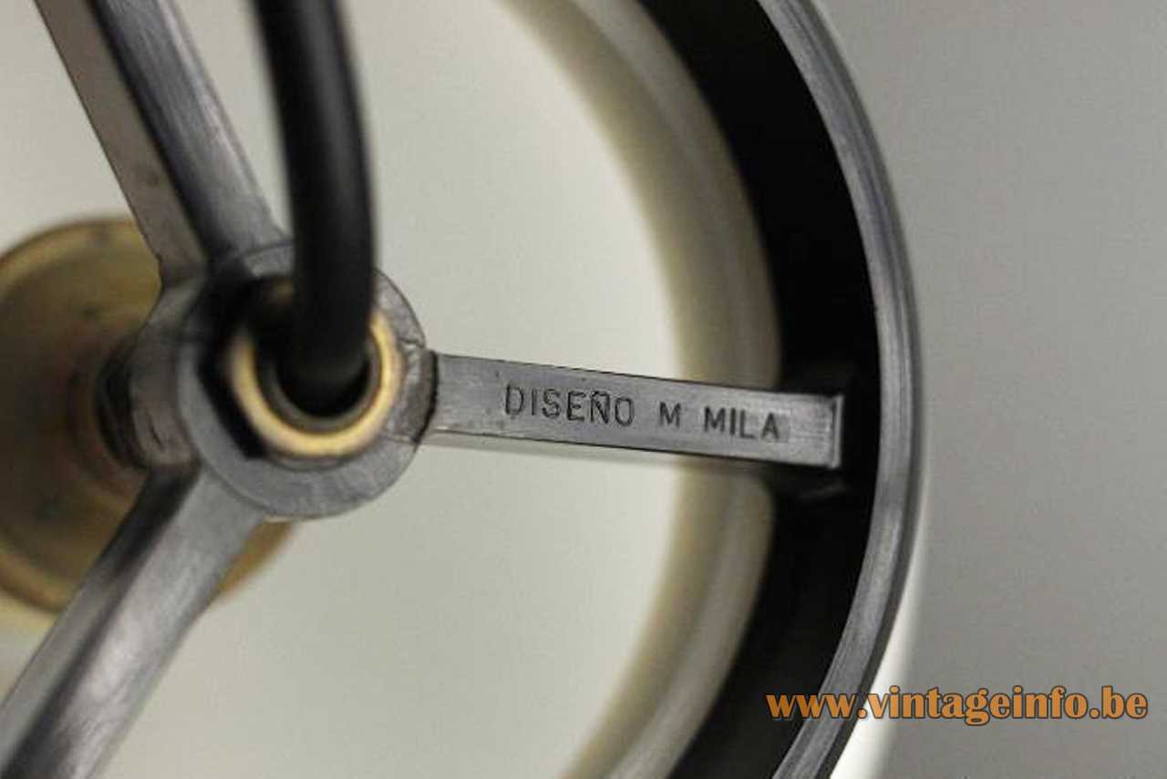 Miguel Milá Globo pendant lamp 1964 design white acrylic globe lampshade black ring Tramo Polinax 1960s 