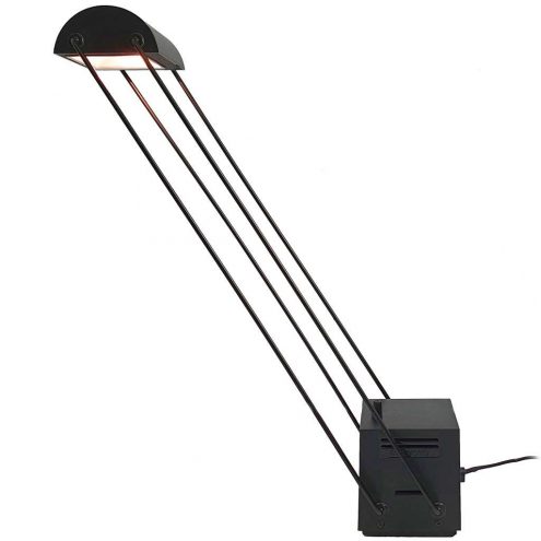 Stilnovo Tokio desk lamp 1980 design: Shigeaki Asahara black cube & dimmer 4 adjustable rods halogen Italy