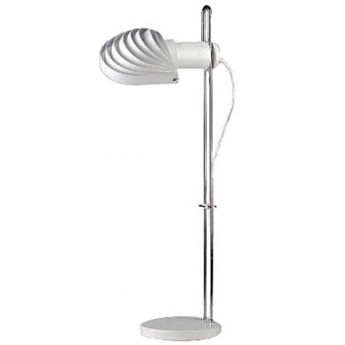 Temde Visier desk lamp design: E.R. Nele flat base chrome rod visor metal slats lampshade 1970s