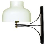 Tramo Max Bill wall lamp design: Miguel Milá white acrylic lampshade black slats 1960s Tramo Spain