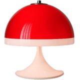 Tramo mushroom table lamp design: Joan Antoni Blanc round base red & white acrylic lampshade 1960s Spain