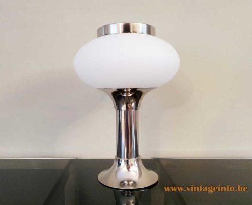 VEB NARVA Chrome Opal Glass Table Lamp 1
