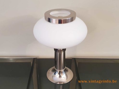 VEB NARVA Chrome Opal Glass Table Lamp 3