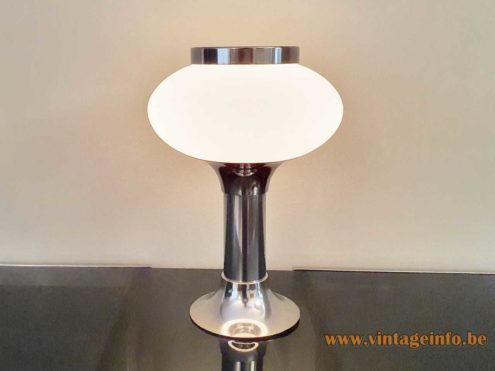 VEB NARVA Chrome Opal Glass Table Lamp 4
