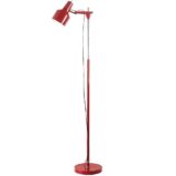 1970s Metalarte reading floor lamp red painted metal & chrome adjustable chrome rod E27 socket 1970s Spain